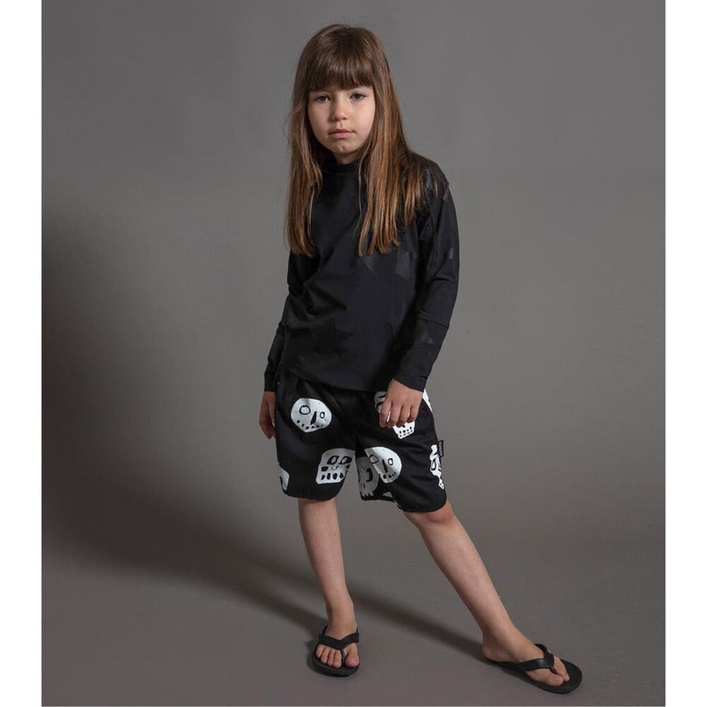 Nununu boys black star print rashguard long sleeve 12-14 yrs